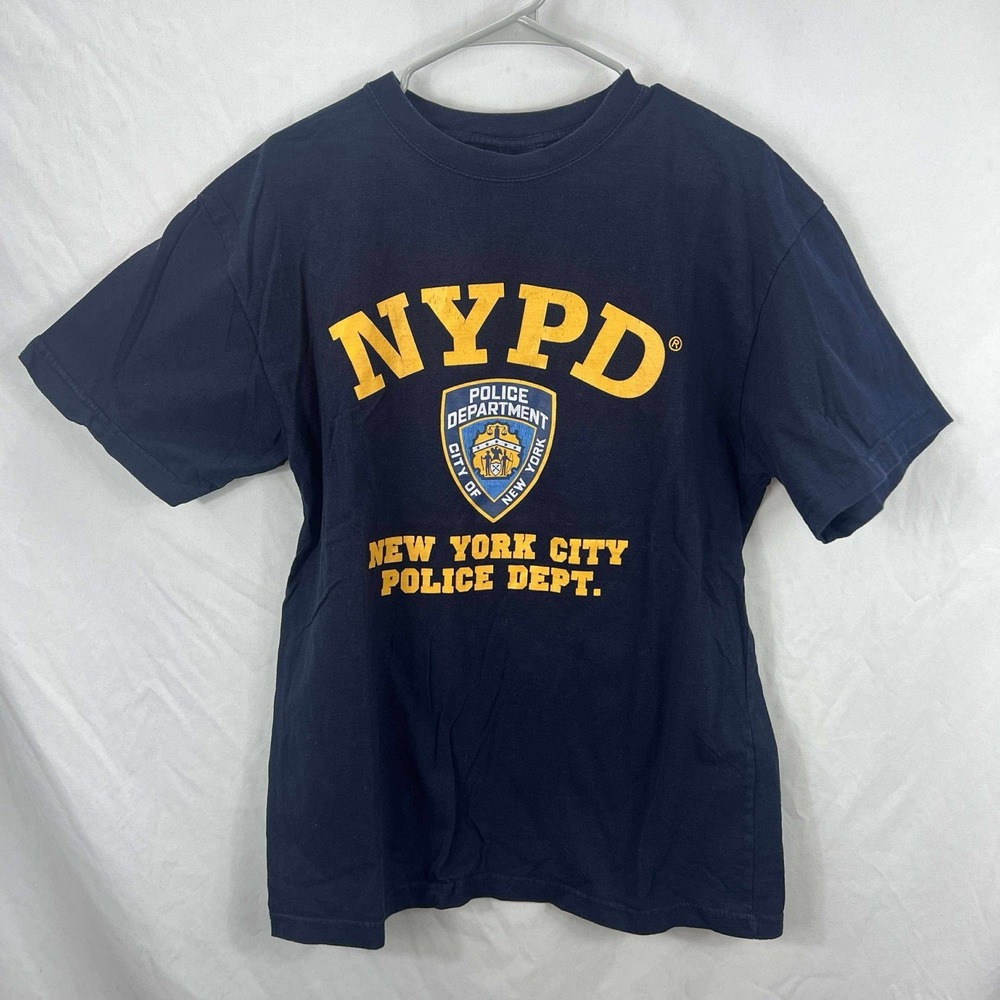 NYPD Men's‎ Navy Blue Short Sleeve T-shirt Size Large Officially Licensed  EUC
